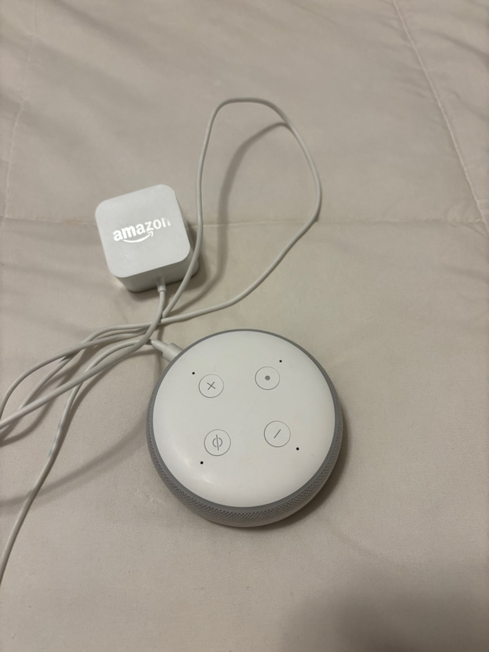 Amazon Echo Dot Speaker - White and Light Gray
